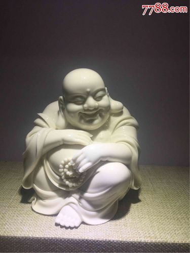 中国工艺美术大师连紫华力作怡然自得弥勒佛塑像